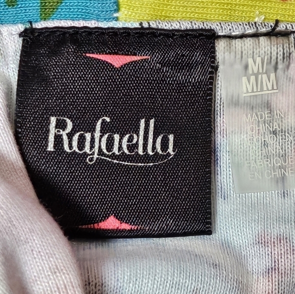 Rafaella Floral Oversized Collar 100% Cotton Pull Over Top Blue Pink Size M - Picture 6 of 7